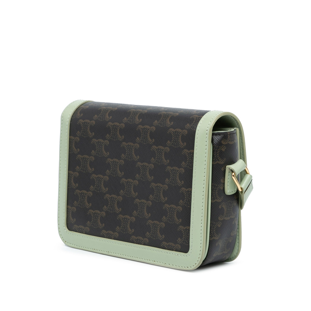 Pre-Loved Celine Teen Triomphe Coated Canvas and Calfskin Triomphe Crossbody - Picture 2 of 8